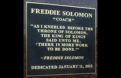 Freddie Solomon Plaque