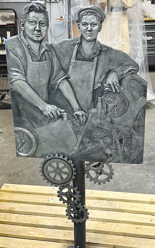 Ray-O-Vac gears sculpture