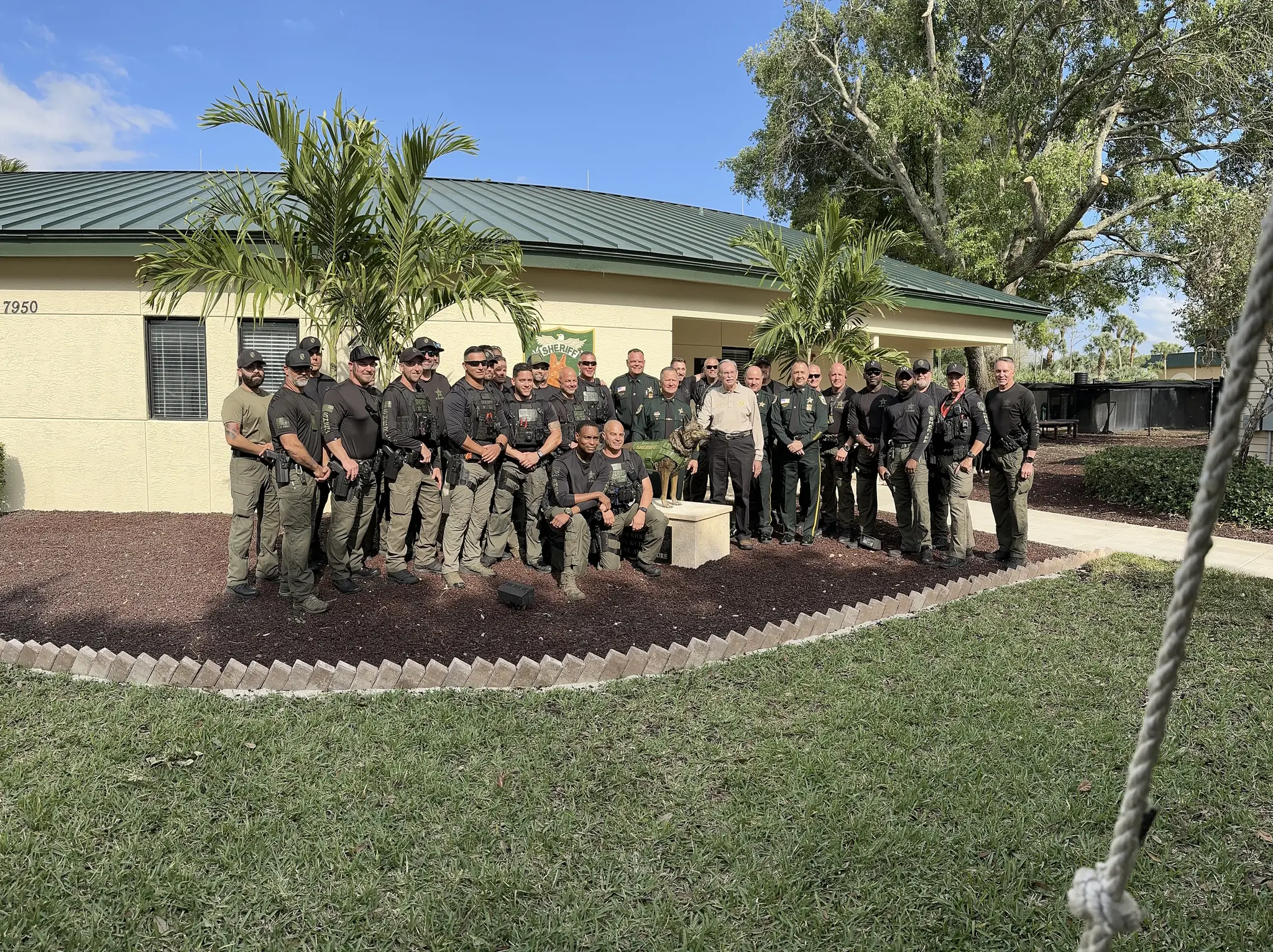 Sheriffs in front of West Palm Beach K9 Training Facility
