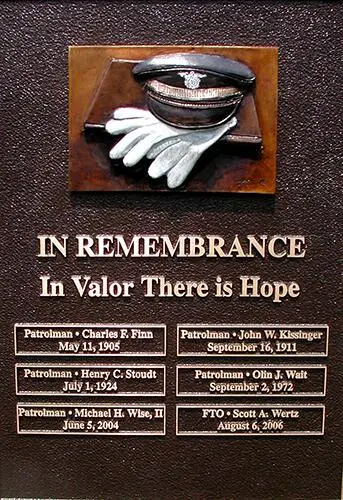 Reading Police Valor Plaque